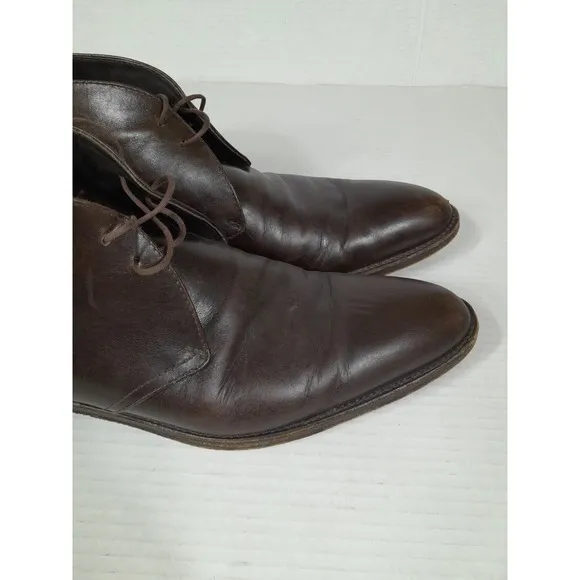 Ermenegildo Zegna Brown Leather Chukka Ankle Boots 11.5 D ITALY