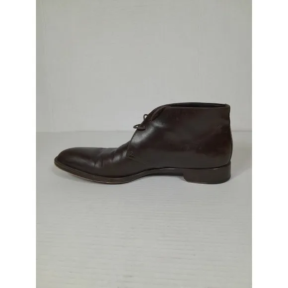 Ermenegildo Zegna Brown Leather Chukka Ankle Boots 11.5 D ITALY