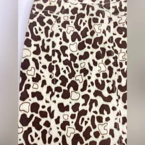 ETCETERA Cream &amp; Brown Animal Print Wool Blend Pencil Skirt Womens Size 0