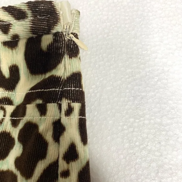 ETCETERA Cream &amp; Brown Animal Print Wool Blend Pencil Skirt Womens Size 0