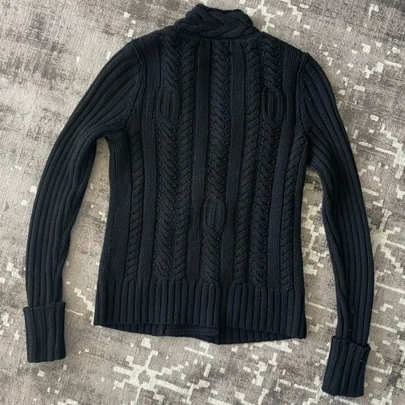 EUC Banana Republic 100% Merino Wool cableknit sweater double breasted buttons