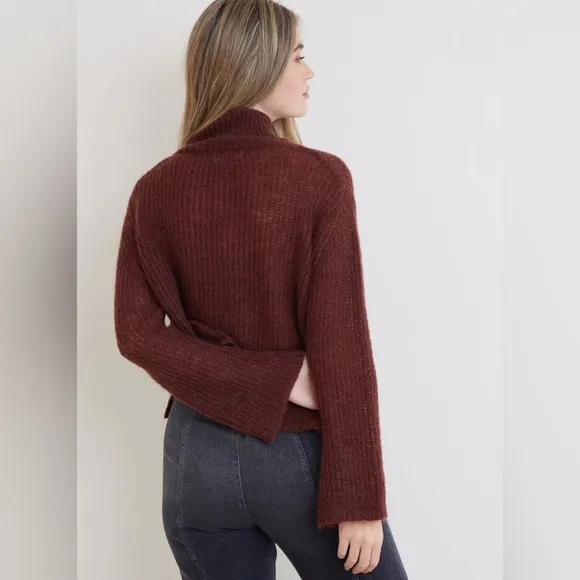 EUC Bella Dahl Brea A-line Turtleneck Kid Mohair Wool Sweater