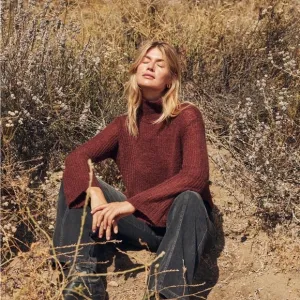 EUC Bella Dahl Brea A-line Turtleneck Kid Mohair Wool Sweater