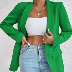 Evelyn Classic Collar Blazer - Green