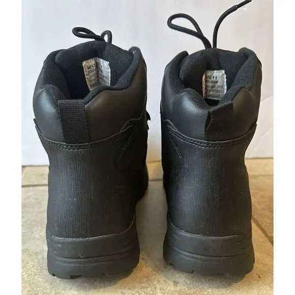 Everest Mens Black Leather Lace Up Waterproof Round Toe‎ Hiking Boots Size US 11