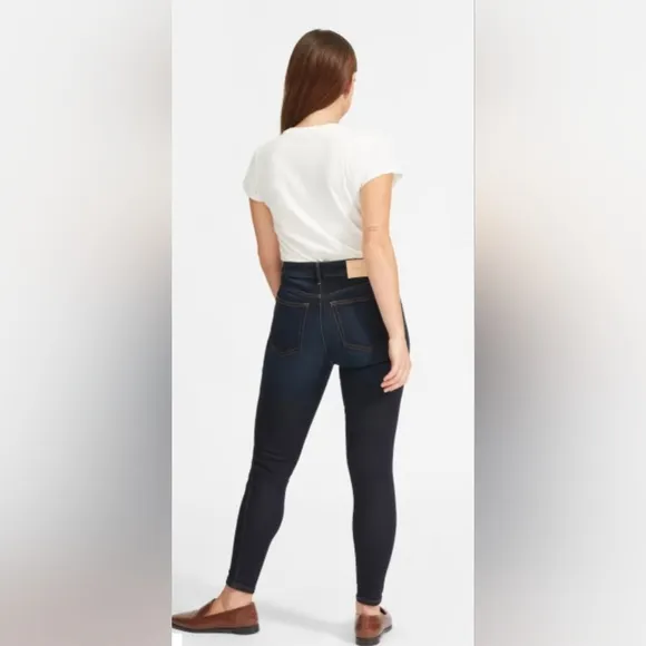 EVERLANE - The Authentic Stretch High-Rise Skinny Jeans – Dark Blue Wash