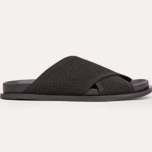 Everlane The Reknit Form Crossover Sandal Black Reknit Recycled Polyester 7