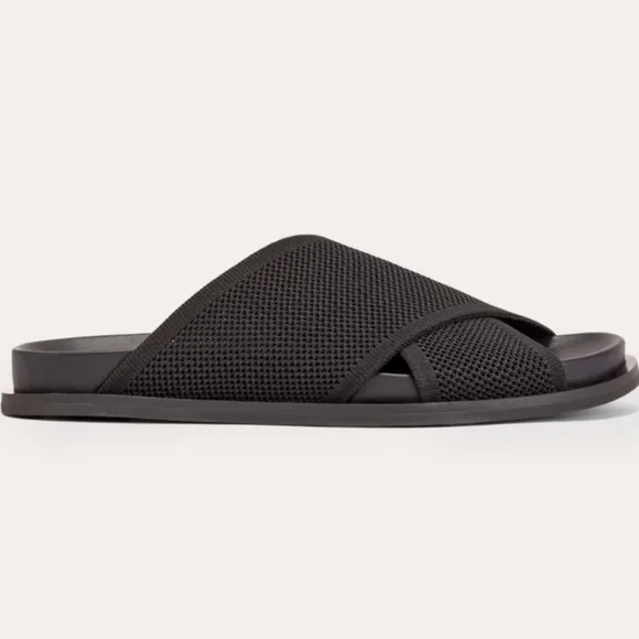 Everlane The Reknit Form Crossover Sandal Black Reknit Recycled Polyester 7