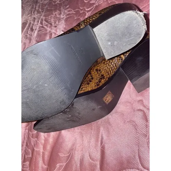 Everlane‎ The Western Boot Size 8.5 Brown Leather Snakeskin Chelsea Made Italy