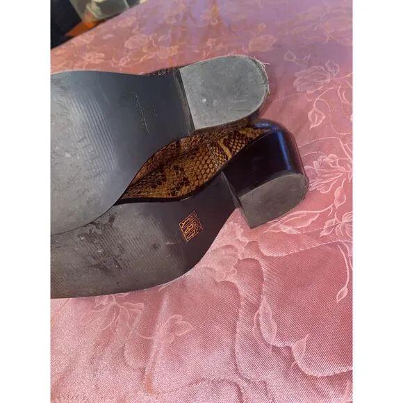 Everlane‎ The Western Boot Size 8.5 Brown Leather Snakeskin Chelsea Made Italy