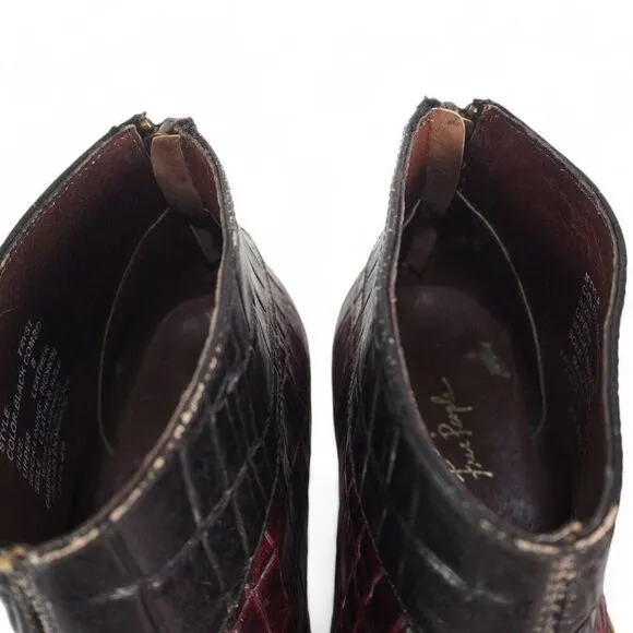 Farylrobin x Free People Tryst Leather Ankle Booties 'Black Combo' Women's 8