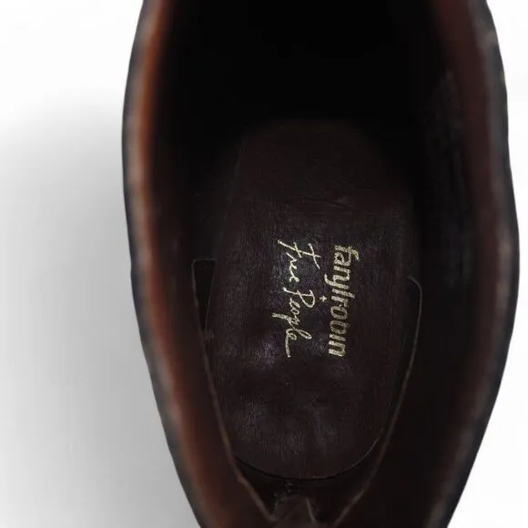 Farylrobin x Free People Tryst Leather Ankle Booties 'Black Combo' Women's 8