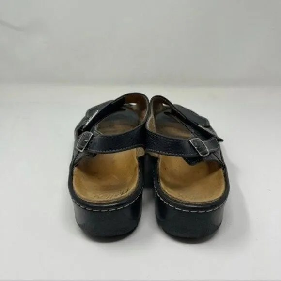 Fidelio Fabia Vienna Hallux womans casual sandals black leather Sz41 BoxK