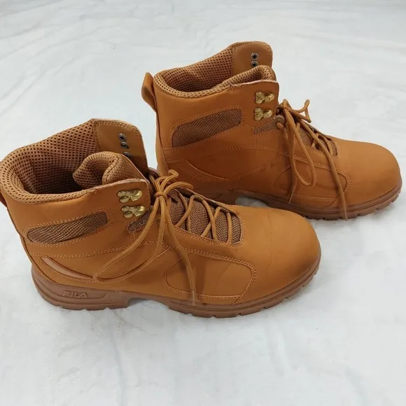 FILA EVERPOINT BOOTS MENS GORPCORE HIKING CAMPING WORK LACE UP WHEAT/GUM SIZE 12
