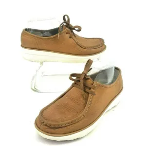 FitFlop Tan Loaff Moc Shoe Lace Up Soft Nuebuck
