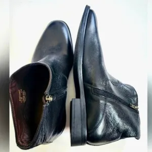 Flag Ltd, Men's Casual Black Leather Oxford Pointed Side Zipper Boots, sz 12