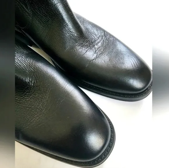 Flag Ltd, Men's Casual Black Leather Oxford Pointed Side Zipper Boots, sz 12