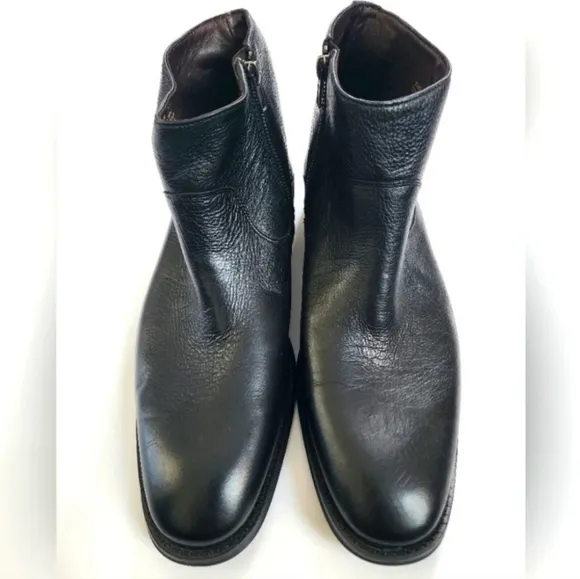 Flag Ltd, Men's Casual Black Leather Oxford Pointed Side Zipper Boots, sz 12