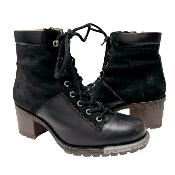 Fly London | Logger Leal Heeled Ankle Boots Bootie 40/9.5 US