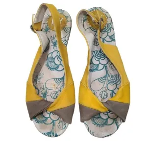 Fly London Sandals Womens US 8 Multicolor Genuine Leather Back Strap Casual Wear
