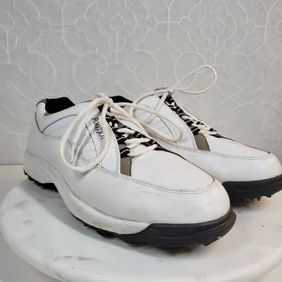 FootJoy Mens Golf Shoes 11.5W White Leather Lace Up Soft Spikes Sneaker 57930