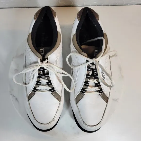 FootJoy Mens Golf Shoes 11.5W White Leather Lace Up Soft Spikes Sneaker 57930