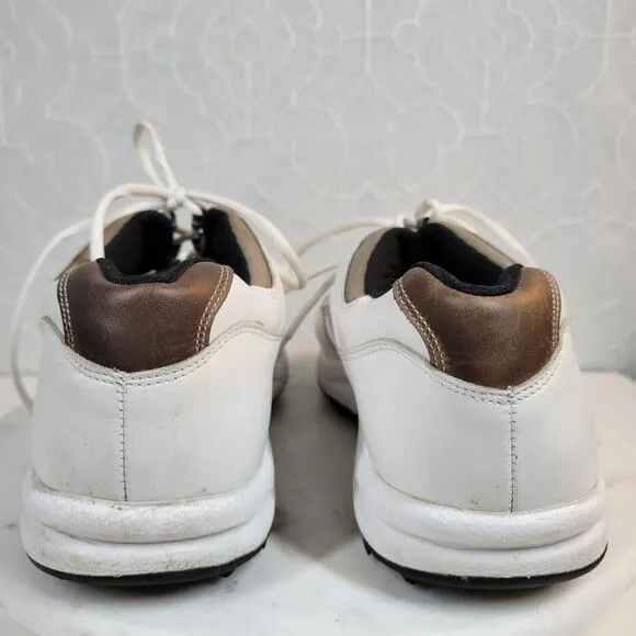 FootJoy Mens Golf Shoes 11.5W White Leather Lace Up Soft Spikes Sneaker 57930