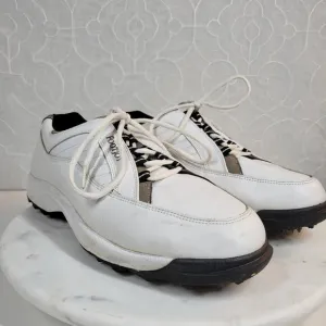 FootJoy Mens Golf Shoes 11.5W White Leather Lace Up Soft Spikes Sneaker 57930