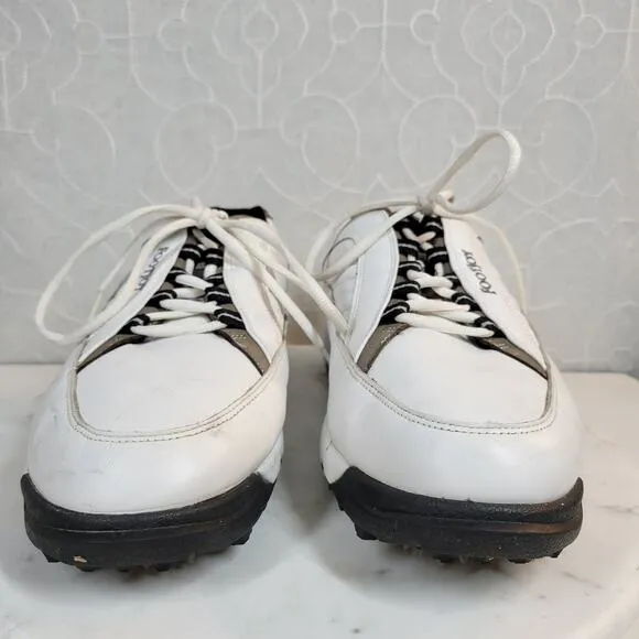 FootJoy Mens Golf Shoes 11.5W White Leather Lace Up Soft Spikes Sneaker 57930