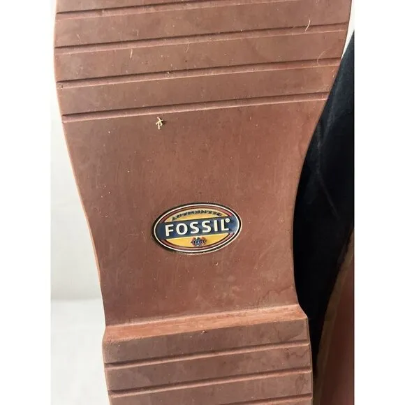 Fossil Boots Mens Casual Chukka SIZE 8 BLUE SUEDE LEATHER