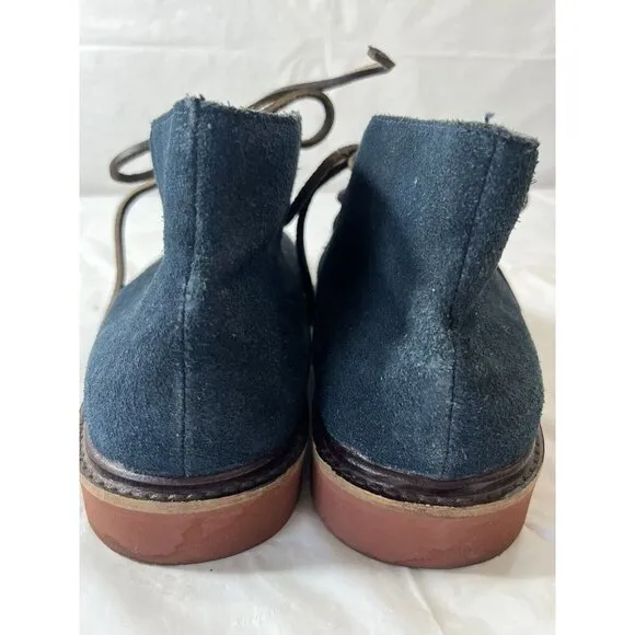 Fossil Boots Mens Casual Chukka SIZE 8 BLUE SUEDE LEATHER