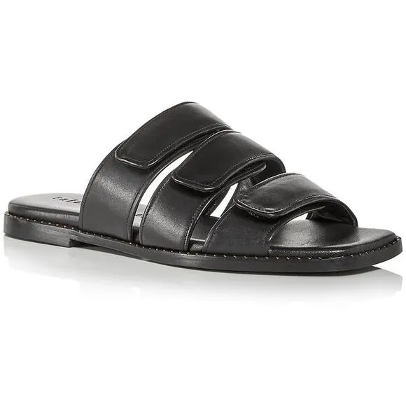 Freda Salvador Womens ALITA Black Leather Strappy Casual Flatform Sandals New