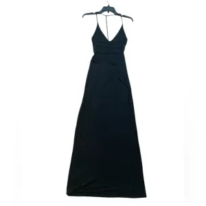 Free People black open strappy back knit maxi dress S versatile boho layering