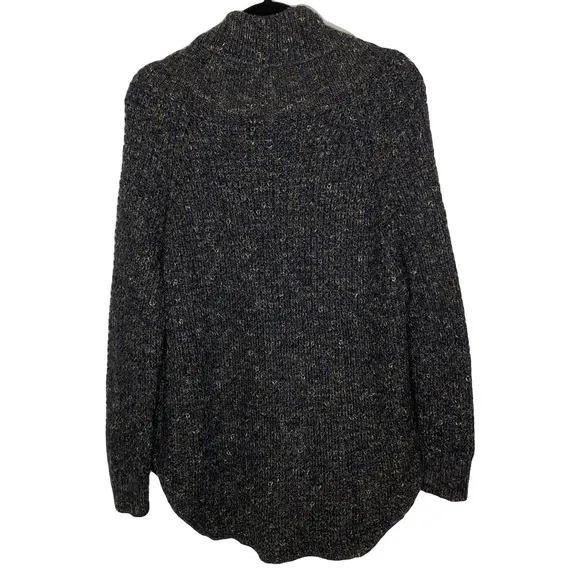 Free People Dylan Tweedy Wool Blend Chunky KnitOversized Turtleneck Sweater SM