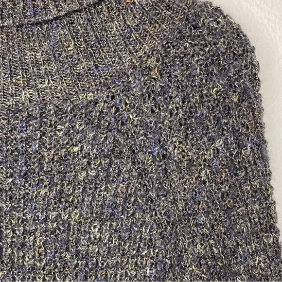 Free People Dylan Tweedy Wool Blend Chunky KnitOversized Turtleneck Sweater SM