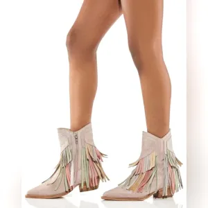 Free People Lawless Leather Fringe Boots