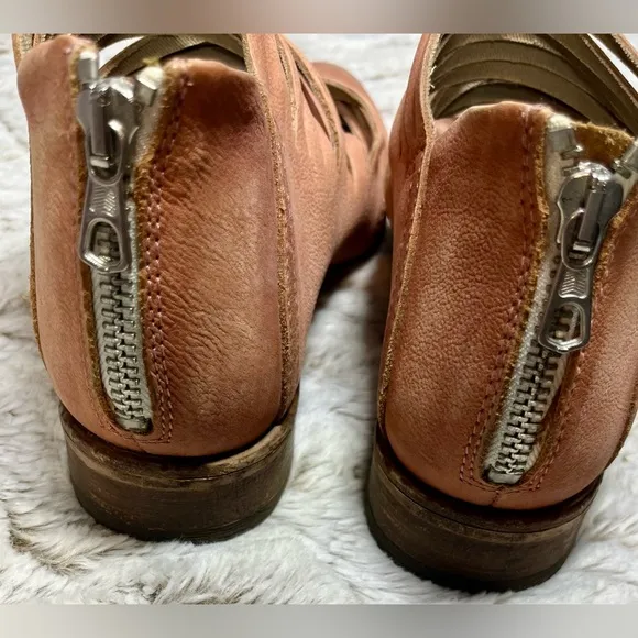 Free People Lost Valley Ankle Leather Boots Bohemian Indie Western Size 6.5