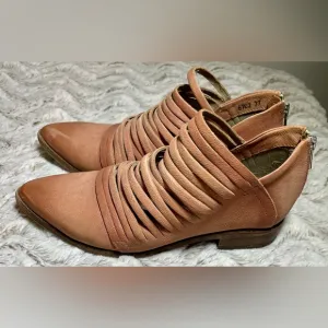 Free People Lost Valley Ankle Leather Boots Bohemian Indie Western Size 6.5