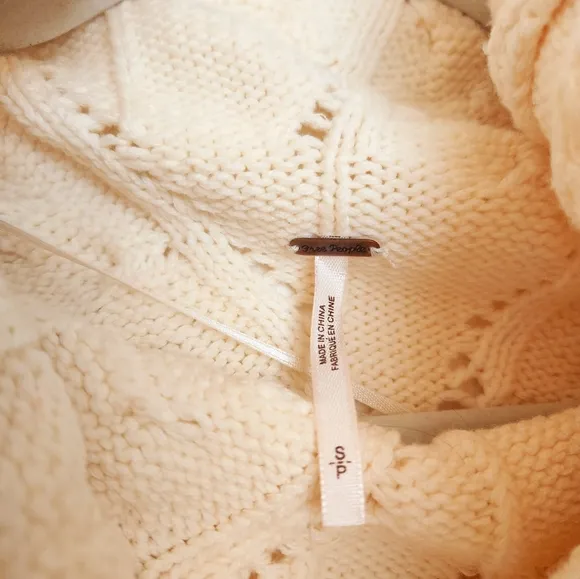 Free People New Cream Turtleneck Sweater Dress. Size S/M. KNIT