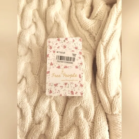 Free People New Cream Turtleneck Sweater Dress. Size S/M. KNIT