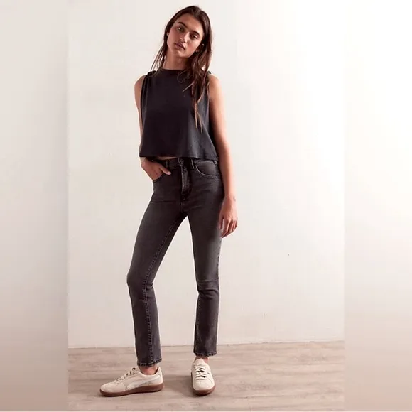 Free People We The Free Low Maintenance Mid-Rise Flare Jeans