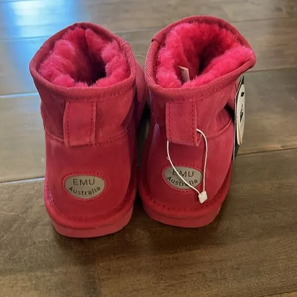 Free People Emu Australia Stinger Sheepskin Shearling Micro Boot Pink US 8 NWOB
