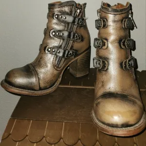 FREEBIRD Beckett Ankle Boots Womens Sz 8 Pewter Leather