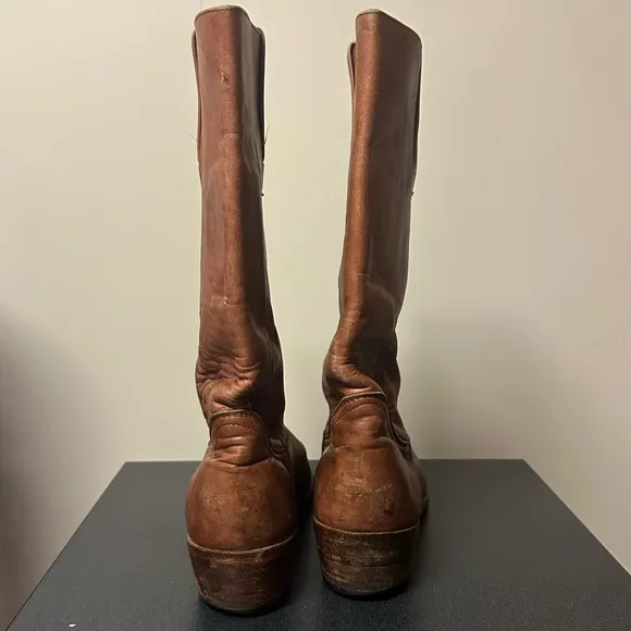 Frye 1970’s Vintage 2580 Brown Leather Boots Size 10.5 D Cowboy Western Rancher