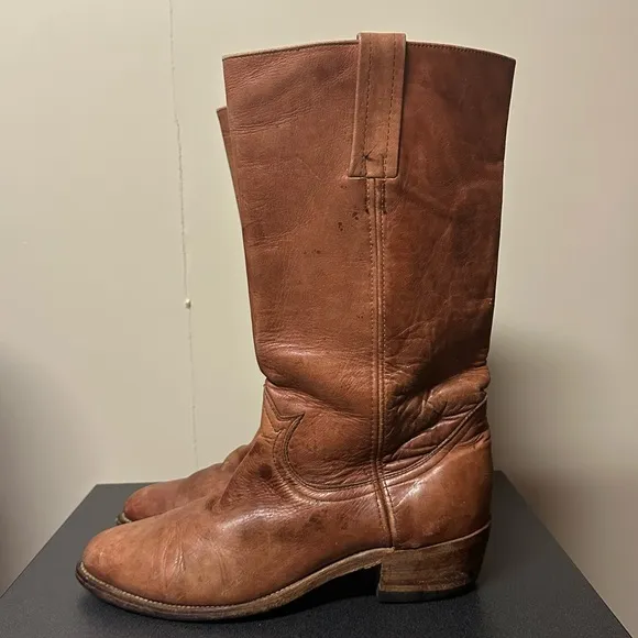 Frye 1970’s Vintage 2580 Brown Leather Boots Size 10.5 D Cowboy Western Rancher