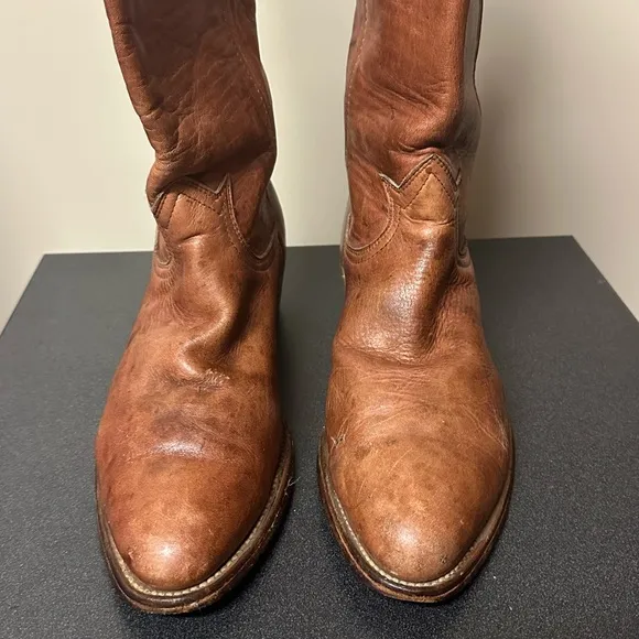 Frye 1970’s Vintage 2580 Brown Leather Boots Size 10.5 D Cowboy Western Rancher