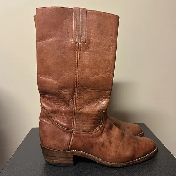 Frye 1970’s Vintage 2580 Brown Leather Boots Size 10.5 D Cowboy Western Rancher