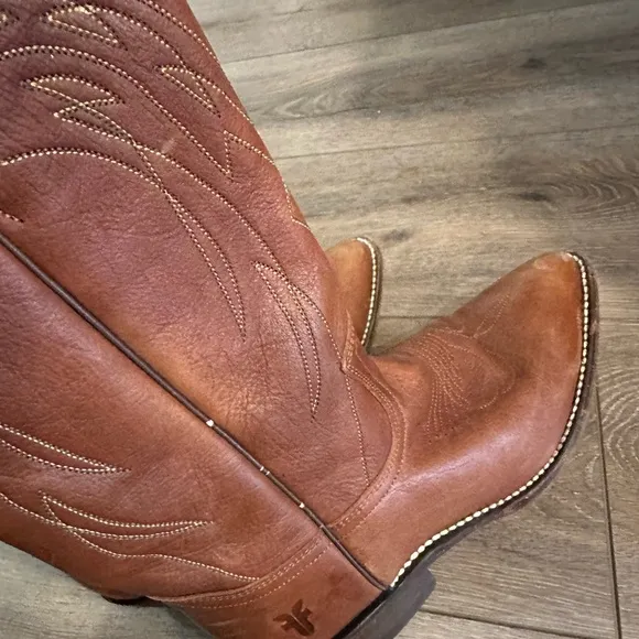 Frye Billy Women 8.5 Brown Western Cowgirl Core Boot 77689 F973 Pointed Toe