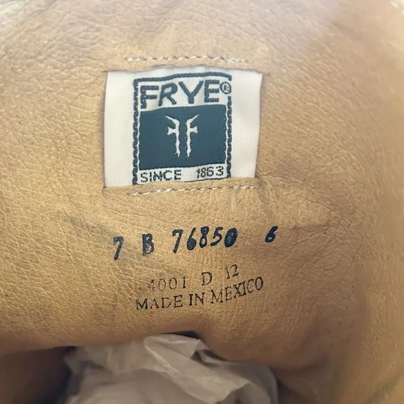 Frye Black Harness Leather Riding Boots Back Zip Size 7