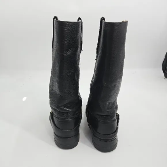 Frye Boots Black Harness Moto Boots